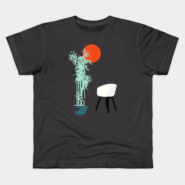 Minimalist Abstract Nature Art #27 Indoor Plant Kids T-Shirt by Insightly Designs